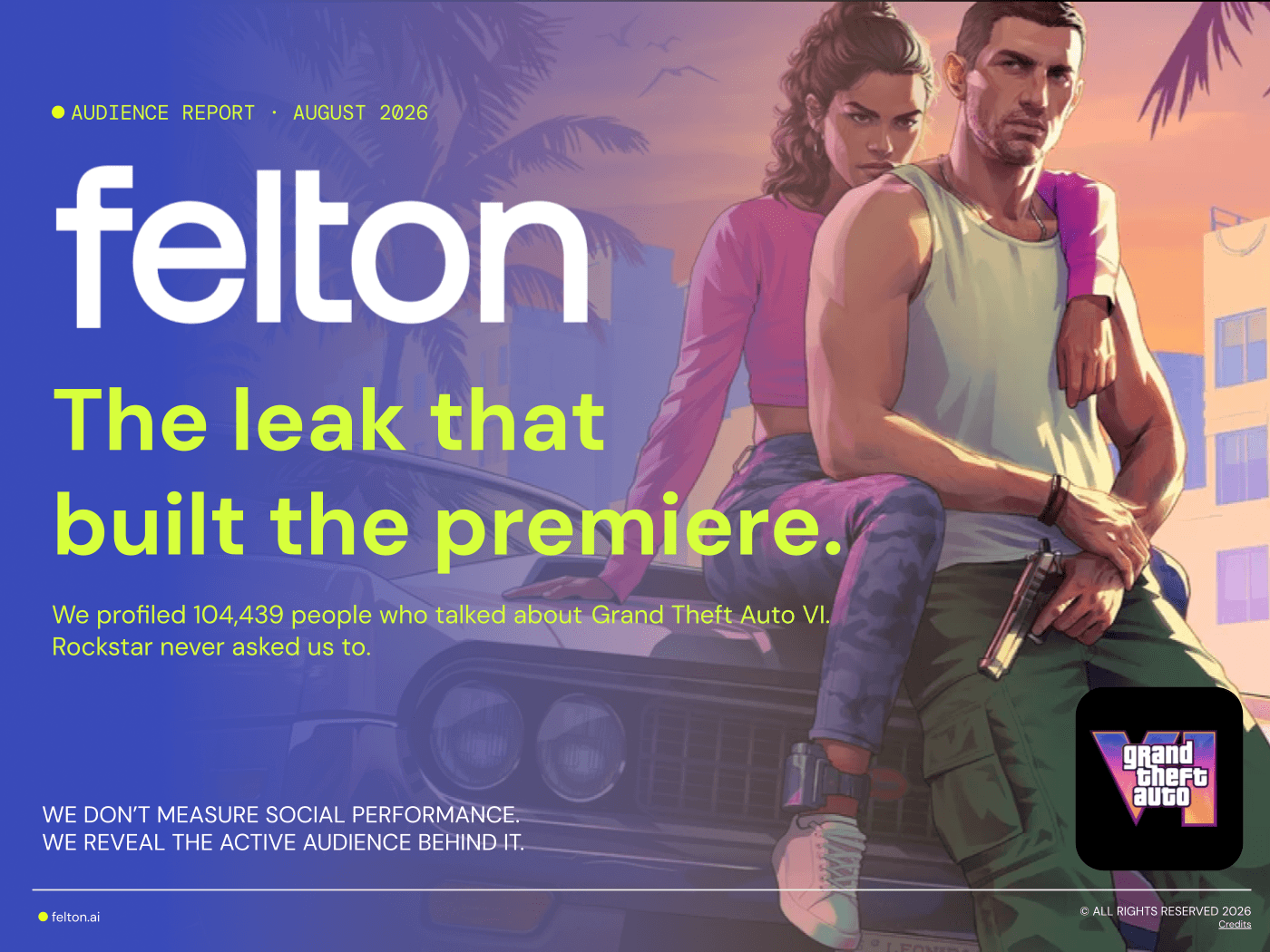 Felton Audiences report cover: the GTA VI leak that built the premiere